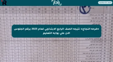 «فرحة النجاح» نتيجة الصف الرابع الابتدائي لعام 2025 برقم الجلوس الآن على بوابة التعليم